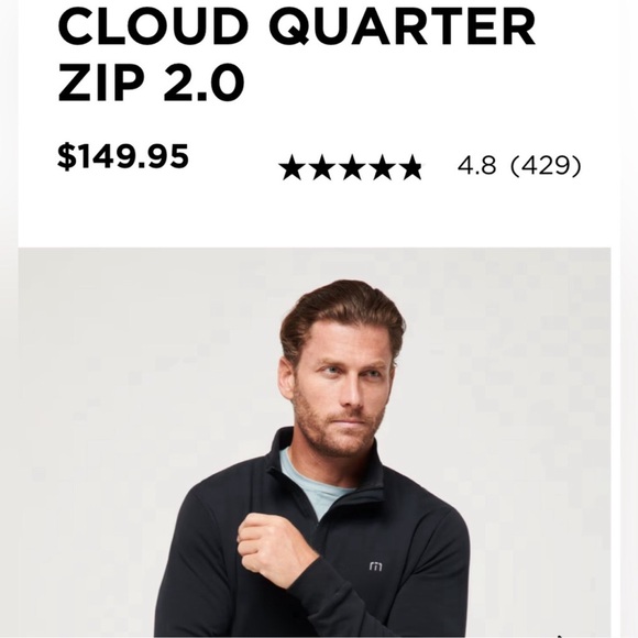 NWOT Travis Mathew Cloud Quarter Zip Sweater - Picture 7 of 7